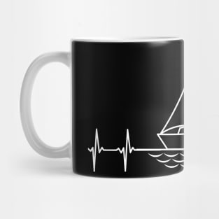 Sailing - Heartbeat & Sailboat - Dark Prods Mug
